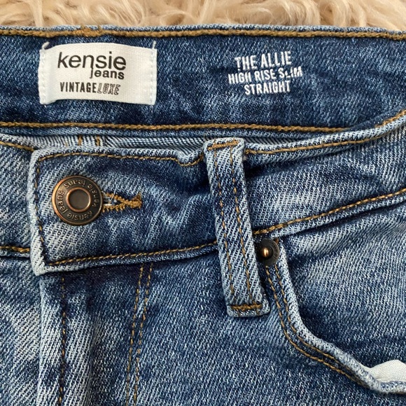 Kensie High Rise Straight Leg Blue Jeans - Picture 2 of 4